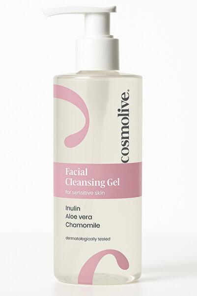 Cosmolive Yüz Temizleyici 390 ml | Hassas Ciltler | Aloe Vera & Papatya | Gözenek Sıkılaştırıcı