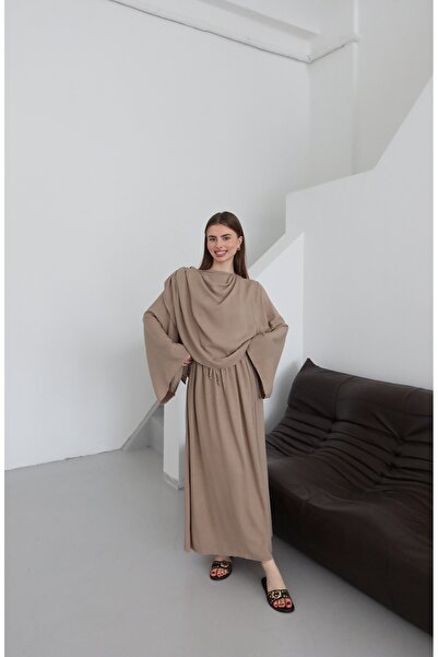 Laluvia Mink Cape Blouse Skirt Set - 8672