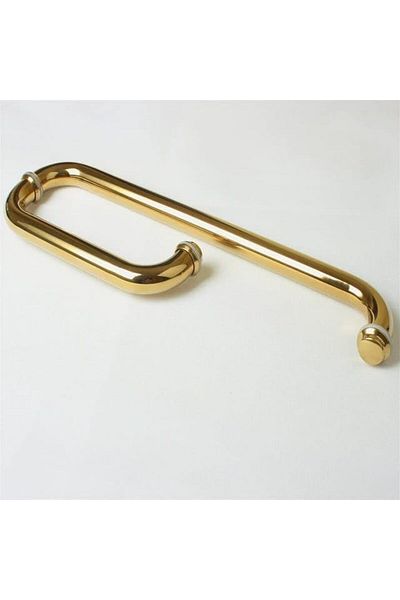 Generic مقبض باب دش من الفولاذ المقاوم للصدأ لباب الحمام الزجاجي (20 × 45، ذهبي)