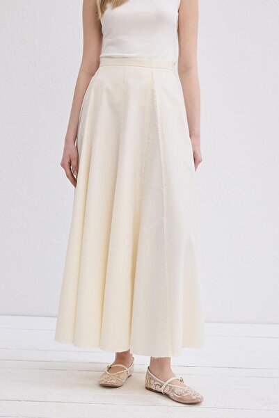 KADRİYE BAŞTÜRK Спідниця з деталями у вигляді ланок, екрю