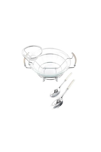 Mikasa Moor Sauce and Salad Bowl Serving Set with Perle Stand 38X30X23Cm