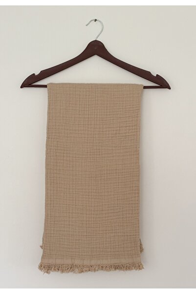 4 Katlı %100 Pamuk Müslin Bebek Battaniyesi, Çok Amaçlı Bebek Örtüsü 100x120 cm,Cappuccino