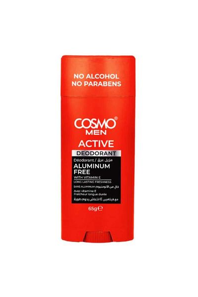Cosmo Aluminum-Free Deodorant for Men with Vitamin E by Cosmo (ACTIVE) 65g