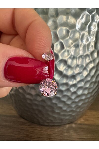 Bylin Prenses Pembe Zirkon Taşlı %100 G23 Titanyum Göbek Piercing - Bar Uzunl...