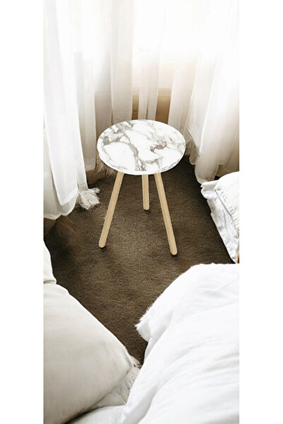 HESA MERMER DESENLİ YATAK BAŞ UCU TEKLİ KOMADİN AHŞAP AYAKLI MERMER DESENLİ