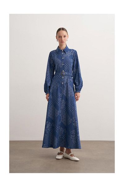 FUSHYA Rochie din denim cu model