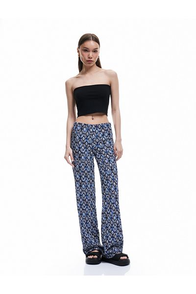 Koton Comfortable Fit Pants - Wide Leg with Elastic Waist