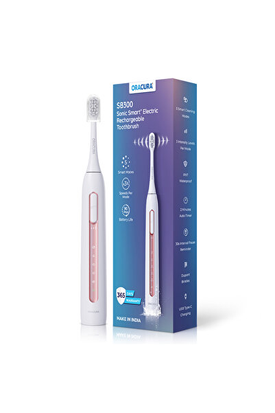 Oracura فرشاة أسنان كهربائية قابلة لإعادة الشحن Sb300 Sonic Smart® - لون خوخي