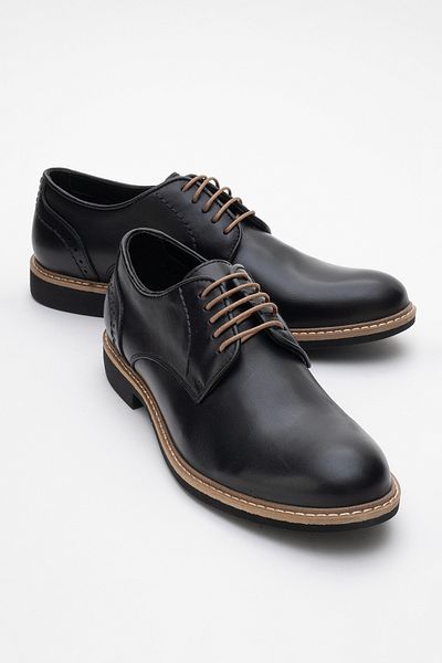 Dericlub Dericlub Men's Lace-Up 4 Season Classic Shoes Real Leather 2650/2 Black