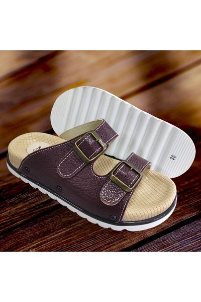 VİVA SHOES Orthopedic Genuine Leather Women's Slippers