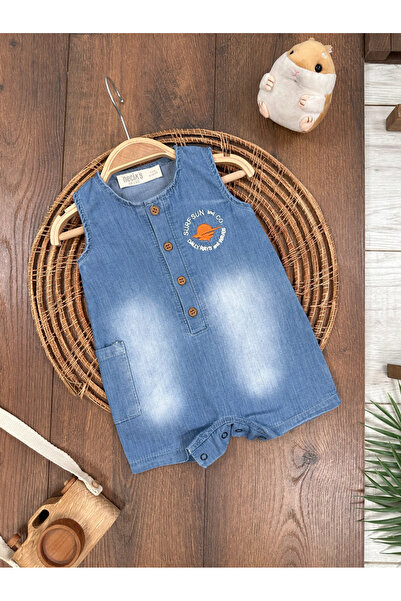 Bolly Baby Lycra Buttoned Summer Baby Boy Denim Jumpsuit