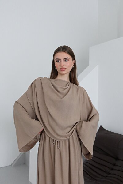 Laluvia Mink Cape Blouse Skirt Set - 8672