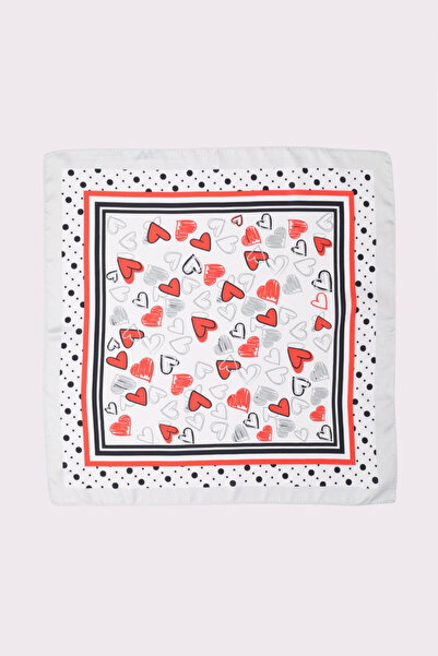 NOTHING Heart Patterned Satin Scarf