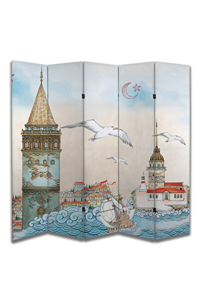 dbsanat Şehir Temalı Özel Tasarım Paravan Room Divider 180 x 200 cm