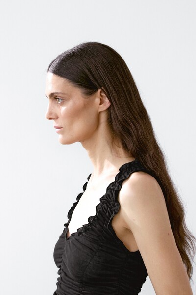 Massimo Dutti Buruşuk görünümlü pamuklu top