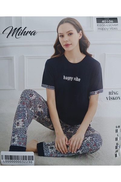 Mihra 330-05-24 Women's Short-Sleeve Cotton Sleepwear Set 40106 Sm-L-Xl 2XL