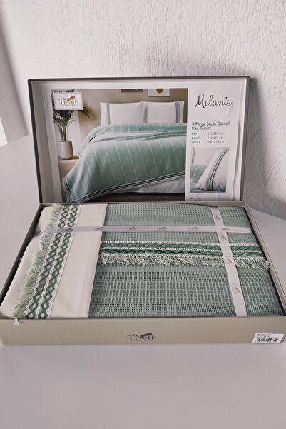 Sevim Комплект одеяла Tivoli Double Lace от 4 части, цвят Dowry - Melanie - Mint