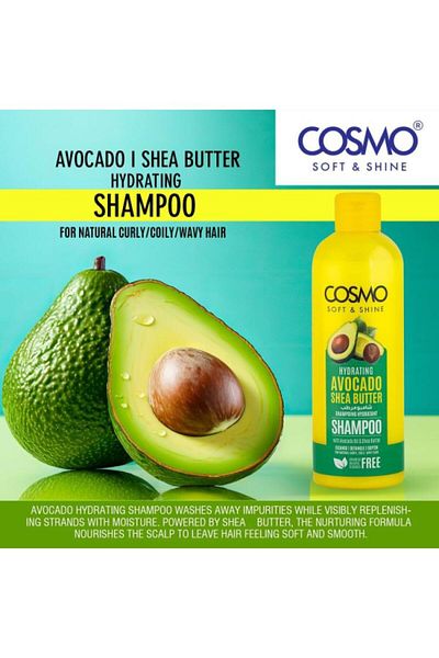 Cosmo Soft & Shine Moisturizing Shampoo with Avocado and Shea Butter by Cosmo, 480 ml