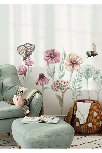 WALLHUMAN Güz Çiçekleri Bahçesi Duvar Stickeri