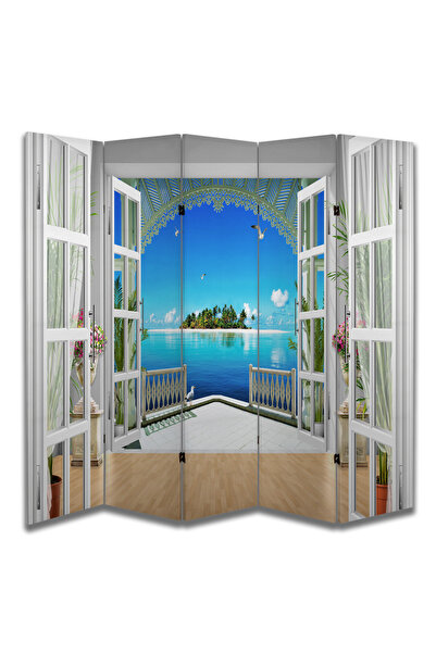 dbsanat Manzara Temalı Özel Tasarım Paravan Room Divider 180 x 200 cm