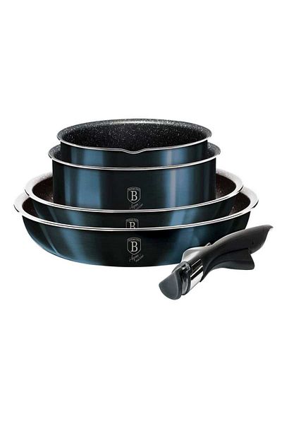 Berlinger Haus Set vase de gătit cu mâner detașabil 9 buc Aquamarine Metallic Line