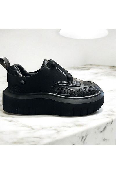 Lufian Daily Comfort Sole Thick Sole Sneaker Women's Shoes Black