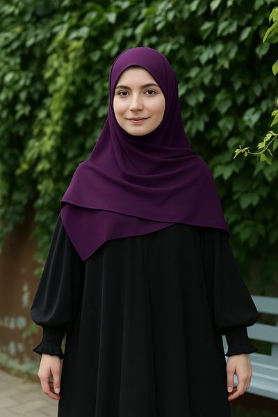 FRESCO SCARFS Hijab Hijab Medina Μεταξωτό Κασκόλ Plum