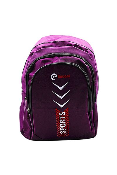 Gen-Of Sport 3 Compartment School Backpack Plum Red Dotted Code:701