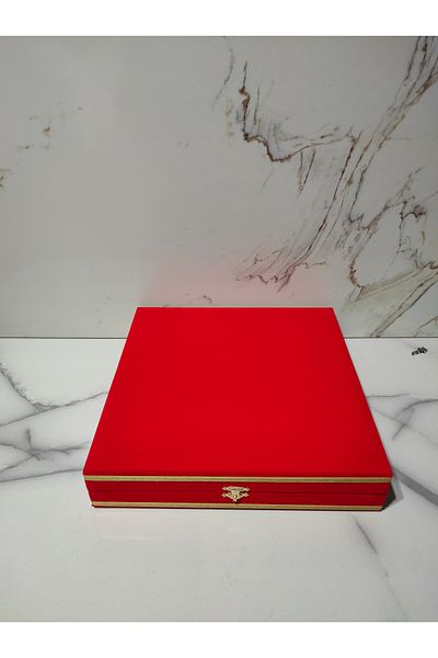 DM PORSELEN Velvet Box 25 cm Plate Red
