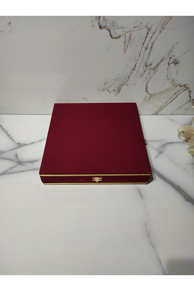 DM PORSELEN Velvet Box 18 cm Plate Bordo