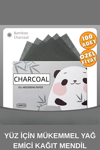 CANVELA Bambu Kömür Yağlı Ciltler Yüz Mendili Yağ Kontrol Kağıdı Yağ Emici Ka...