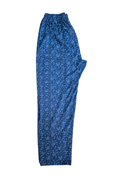 sevateks Ανδρικές πιτζάμες Oversize Bottom 100% Cotton Mesh με μοτίβο σκούρο χρώμα και επιλογές ανοιχτού χρώματος