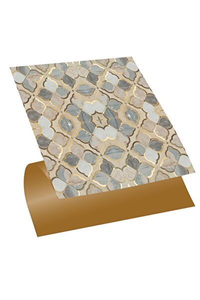 TİNK Kendinden Yapışkanlı Gold Çiçek Desenli Pvc Karo 30x30 Cm (33 Adet) 3m2