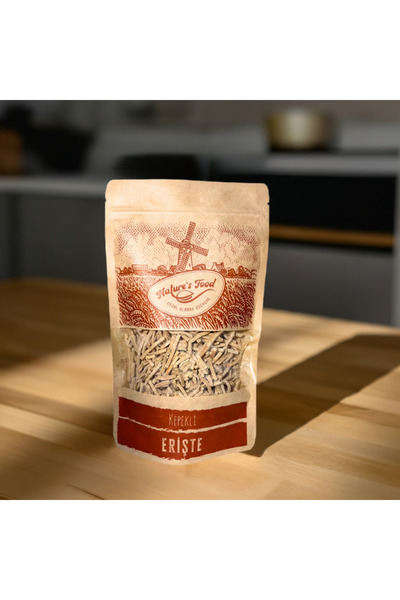 NATURES FOOD Kepekli Erişte 400gr kepekli buğday unu, buğday kepeği, yumurta, süt az tuzlu