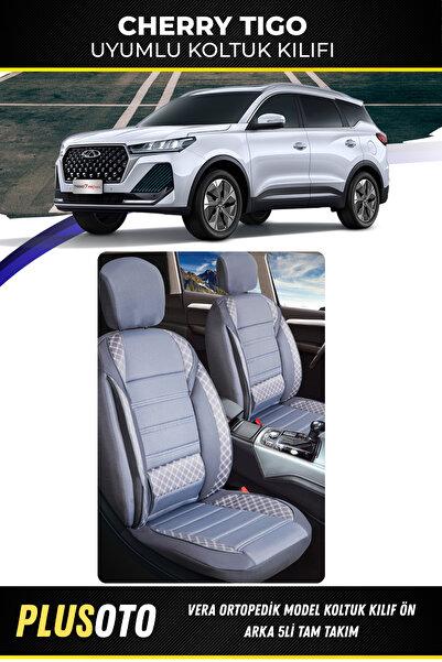 PlusOto مجموعة أغطية مقاعد السيارة المدخنة المتوافقة مع Chery Tiggo من سلسلة ...