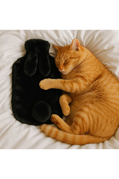 BAZNADESİGN Tavşan Model Siyah Sıcak Su Torbası