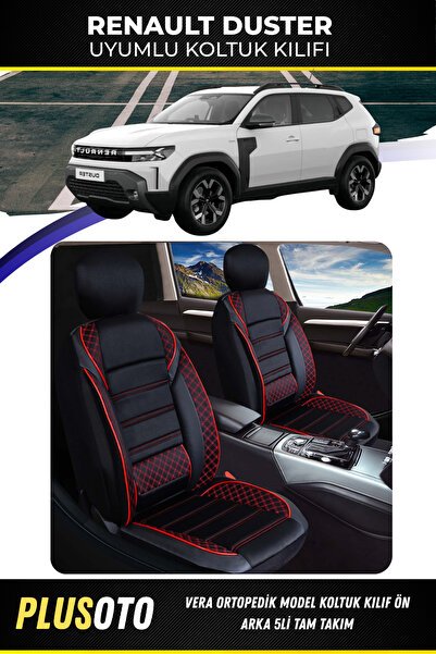 PlusOto مجموعة أغطية مقاعد السيارة المتوافقة مع سلسلة Vera من Renault Duster ...