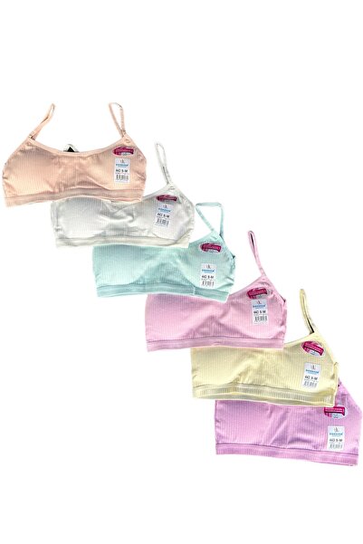 Dondeza Young Girl's Corded Rope Strap Padded Bustier 6 Pack