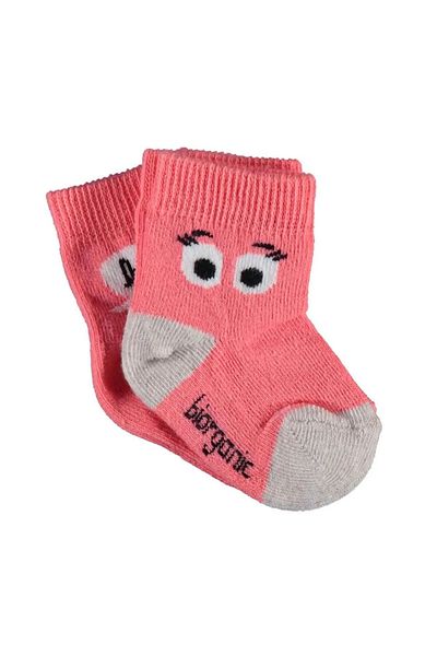 Bibaby Biorganic Hi Girl 2'Li Socks 68403 Pomegranate