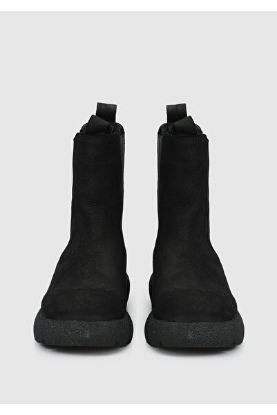 Bulldozer Siyah Deri Kadın Bot