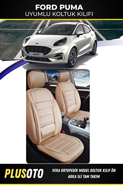 PlusOto مجموعة أغطية مقاعد السيارة باللون البيج المتوافقة مع سيارات Ford SUV ...