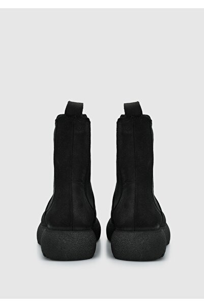 Bulldozer Siyah Deri Kadın Bot