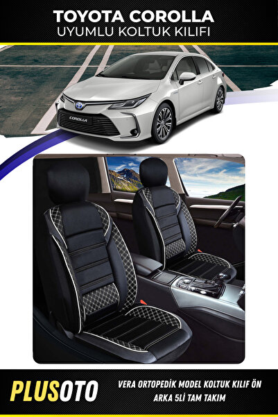 PlusOto مجموعة أغطية مقاعد السيارة المتوافقة مع سلسلة Vera من Toyota Corolla ...