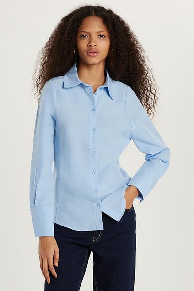 Tudors Cămașă albastră din bumbac, slim fit, slim fit
