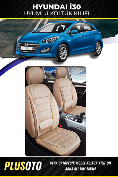 PlusOto مجموعة أغطية مقاعد السيارة المتوافقة مع Hyundai İ30 من سلسلة Vera بال...