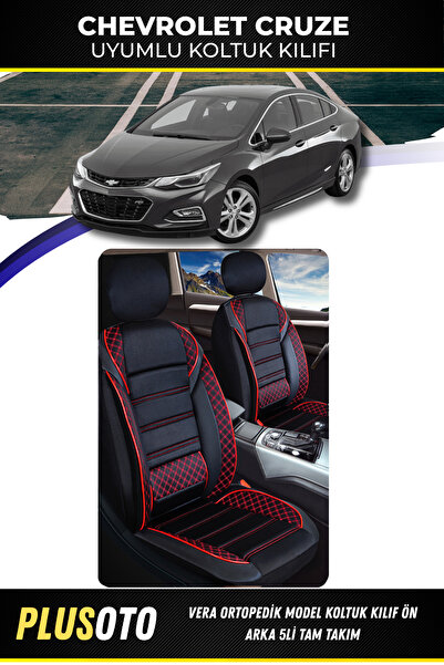 PlusOto مجموعة غطاء مقعد السيارة شيفروليه كروز المتوافقة مع سلسلة فيرا باللون...