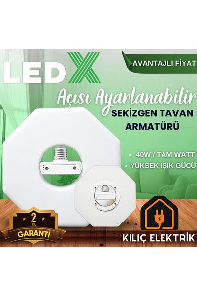 LEDX 40W E-27 Ceiling Armature with Lamp