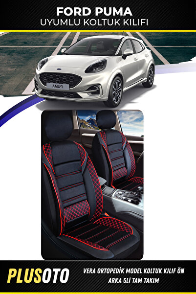 PlusOto مجموعة أغطية مقاعد السيارة المتوافقة مع سلسلة Vera من Ford SUV باللون...