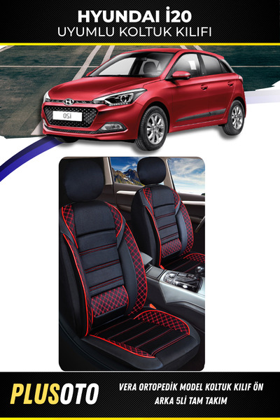 PlusOto مجموعة غطاء مقعد السيارة المتوافقة مع Hyundai İ20 من سلسلة Vera باللو...
