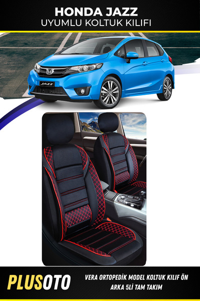 PlusOto مجموعة أغطية مقاعد السيارة المتوافقة مع سلسلة Vera من Honda Jazz بالل...